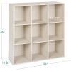 imageBest Choice Products 9Cube Bookshelf 3Tier Wood Storage Bookcase WLegs 11in Shelf Opening Cube Organizer Living Room Office Nursery  BlackWhitewash