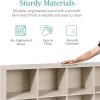 imageBest Choice Products 9Cube Bookshelf 3Tier Wood Storage Bookcase WLegs 11in Shelf Opening Cube Organizer Living Room Office Nursery  BlackWhitewash