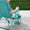 imageBest Choice Products Adjustable Zero Gravity Chair Monochromatic Color Folding Patio Recliner wSide Tray Headrest  SeafoamCaribbean