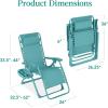 imageBest Choice Products Adjustable Zero Gravity Chair Monochromatic Color Folding Patio Recliner wSide Tray Headrest  SeafoamCaribbean