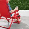 imageBest Choice Products Adjustable Zero Gravity Chair Monochromatic Color Folding Patio Recliner wSide Tray Headrest  SeafoamChili