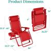 imageBest Choice Products Adjustable Zero Gravity Chair Monochromatic Color Folding Patio Recliner wSide Tray Headrest  SeafoamChili