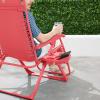imageBest Choice Products Adjustable Zero Gravity Chair Monochromatic Color Folding Patio Recliner wSide Tray Headrest  SeafoamCoral