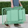 imageBest Choice Products Adjustable Zero Gravity Chair Monochromatic Color Folding Patio Recliner wSide Tray Headrest  SeafoamMint