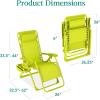 imageBest Choice Products Adjustable Zero Gravity Chair Monochromatic Color Folding Patio Recliner wSide Tray Headrest  SeafoamNeon