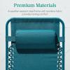imageBest Choice Products Adjustable Zero Gravity Chair Monochromatic Color Folding Patio Recliner wSide Tray Headrest  SeafoamPeacock