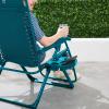 imageBest Choice Products Adjustable Zero Gravity Chair Monochromatic Color Folding Patio Recliner wSide Tray Headrest  SeafoamPeacock