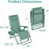 imageBest Choice Products Adjustable Zero Gravity Chair Monochromatic Color Folding Patio Recliner wSide Tray Headrest  SeafoamSeafoam