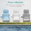 imageBest Choice Products Adjustable Zero Gravity Chair Monochromatic Color Folding Patio Recliner wSide Tray Headrest  SeafoamSky