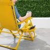 imageBest Choice Products Adjustable Zero Gravity Chair Monochromatic Color Folding Patio Recliner wSide Tray Headrest  SeafoamSunflower