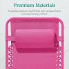 imageBest Choice Products Adjustable Zero Gravity Chair Monochromatic Color Folding Patio Recliner wSide Tray Headrest  SeafoamUltimate Pink