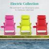 imageBest Choice Products Adjustable Zero Gravity Chair Monochromatic Color Folding Patio Recliner wSide Tray Headrest  SeafoamUltimate Pink