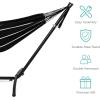 imageBest Choice Products Double Hammock with Steel Stand Indoor Outdoor BrazilianStyle Cotton Bed wCarrying Bag 2Person Capacity  OceanOnyx