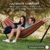 imageBest Choice Products Double Hammock with Steel Stand Indoor Outdoor BrazilianStyle Cotton Bed wCarrying Bag 2Person Capacity  OceanSteel