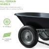 imageBest Choice Products DualWheel Home Utility Yard Wheelbarrow Garden Cart wBuiltin Stand for Lawn Gardening Construction  BlueBlack