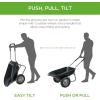 imageBest Choice Products DualWheel Home Utility Yard Wheelbarrow Garden Cart wBuiltin Stand for Lawn Gardening Construction  BlueBlack