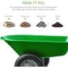 imageBest Choice Products DualWheel Home Utility Yard Wheelbarrow Garden Cart wBuiltin Stand for Lawn Gardening Construction  BlueBright Green