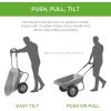 imageBest Choice Products DualWheel Home Utility Yard Wheelbarrow Garden Cart wBuiltin Stand for Lawn Gardening Construction  BlueGray