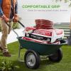 imageBest Choice Products DualWheel Home Utility Yard Wheelbarrow Garden Cart wBuiltin Stand for Lawn Gardening Construction  BlueGreen