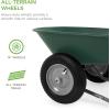 imageBest Choice Products DualWheel Home Utility Yard Wheelbarrow Garden Cart wBuiltin Stand for Lawn Gardening Construction  BlueGreen
