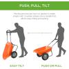 imageBest Choice Products DualWheel Home Utility Yard Wheelbarrow Garden Cart wBuiltin Stand for Lawn Gardening Construction  BlueOrange