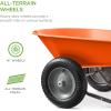 imageBest Choice Products DualWheel Home Utility Yard Wheelbarrow Garden Cart wBuiltin Stand for Lawn Gardening Construction  BlueOrange