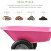 imageBest Choice Products DualWheel Home Utility Yard Wheelbarrow Garden Cart wBuiltin Stand for Lawn Gardening Construction  BluePink