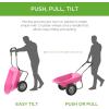 imageBest Choice Products DualWheel Home Utility Yard Wheelbarrow Garden Cart wBuiltin Stand for Lawn Gardening Construction  BluePink