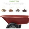 imageBest Choice Products DualWheel Home Utility Yard Wheelbarrow Garden Cart wBuiltin Stand for Lawn Gardening Construction  BlueRed
