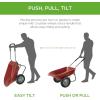 imageBest Choice Products DualWheel Home Utility Yard Wheelbarrow Garden Cart wBuiltin Stand for Lawn Gardening Construction  BlueRed