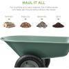 imageBest Choice Products DualWheel Home Utility Yard Wheelbarrow Garden Cart wBuiltin Stand for Lawn Gardening Construction  BlueSeafoam