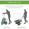 imageBest Choice Products DualWheel Home Utility Yard Wheelbarrow Garden Cart wBuiltin Stand for Lawn Gardening Construction  BlueSeafoam