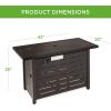 imageBest Choice Products Fire Pit Table 42in 50000 BTU Rectangular Steel Propane Gas for Outdoor Patio wBurner Lid Auto Ignition Hideaway Tank Storage Cover Glass Beads  Dark BrownDark Brown