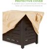 imageBest Choice Products Fire Pit Table 42in 50000 BTU Rectangular Steel Propane Gas for Outdoor Patio wBurner Lid Auto Ignition Hideaway Tank Storage Cover Glass Beads  Dark BrownDark Brown