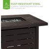 imageBest Choice Products Fire Pit Table 42in 50000 BTU Rectangular Steel Propane Gas for Outdoor Patio wBurner Lid Auto Ignition Hideaway Tank Storage Cover Glass Beads  Dark BrownDark Brown
