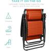 imageBest Choice Products Folding Zero Gravity Outdoor Recliner Patio Lounge Chair wAdjustable Canopy Shade Headrest Side Accessory Tray Textilene Mesh  Amethyst PurpleBurnt Orange