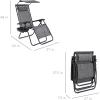 imageBest Choice Products Folding Zero Gravity Outdoor Recliner Patio Lounge Chair wAdjustable Canopy Shade Headrest Side Accessory Tray Textilene Mesh  Amethyst PurpleGrey