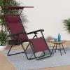 imageBest Choice Products Folding Zero Gravity Outdoor Recliner Patio Lounge Chair wAdjustable Canopy Shade Headrest Side Accessory Tray Textilene Mesh  Amethyst PurpleBurgundy