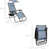 imageBest Choice Products Folding Zero Gravity Outdoor Recliner Patio Lounge Chair wAdjustable Canopy Shade Headrest Side Accessory Tray Textilene Mesh  Amethyst PurpleDusty Blue