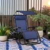 imageBest Choice Products Folding Zero Gravity Outdoor Recliner Patio Lounge Chair wAdjustable Canopy Shade Headrest Side Accessory Tray Textilene Mesh  Amethyst PurpleNavy Blue