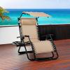 imageBest Choice Products Folding Zero Gravity Outdoor Recliner Patio Lounge Chair wAdjustable Canopy Shade Headrest Side Accessory Tray Textilene Mesh  Amethyst PurpleBeige