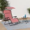 imageBest Choice Products Folding Zero Gravity Outdoor Recliner Patio Lounge Chair wAdjustable Canopy Shade Headrest Side Accessory Tray Textilene Mesh  Amethyst PurplePink