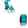 imageBest Choice Products Folding Zero Gravity Outdoor Recliner Patio Lounge Chair wAdjustable Canopy Shade Headrest Side Accessory Tray Textilene Mesh  Amethyst PurplePeacock Blue