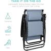 imageBest Choice Products Folding Zero Gravity Outdoor Recliner Patio Lounge Chair wAdjustable Canopy Shade Headrest Side Accessory Tray Textilene Mesh  Amethyst PurpleDusty Blue