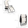 imageBest Choice Products Folding Zero Gravity Outdoor Recliner Patio Lounge Chair wAdjustable Canopy Shade Headrest Side Accessory Tray Textilene Mesh  Amethyst PurpleIvory