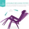 imageBest Choice Products Folding Zero Gravity Outdoor Recliner Patio Lounge Chair wAdjustable Canopy Shade Headrest Side Accessory Tray Textilene Mesh  Amethyst PurpleAmethyst