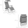 imageBest Choice Products Folding Zero Gravity Outdoor Recliner Patio Lounge Chair wAdjustable Canopy Shade Headrest Side Accessory Tray Textilene Mesh  Amethyst PurpleDove Gray