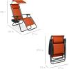 imageBest Choice Products Folding Zero Gravity Outdoor Recliner Patio Lounge Chair wAdjustable Canopy Shade Headrest Side Accessory Tray Textilene Mesh  Amethyst PurpleBurnt Orange