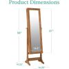 imageBest Choice Products Freestanding Jewelry Armoire Cabinet Full Length Standing Mirror Lockable Makeup Storage Organizer wVelvet Lining 3 Angles Lock Accessory Pouch 5 Shelves  Rustic BrownRustic Brown
