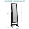 imageBest Choice Products Freestanding Jewelry Armoire Cabinet Full Length Standing Mirror Lockable Makeup Storage Organizer wVelvet Lining 3 Angles Lock Accessory Pouch 5 Shelves  Rustic BrownBlack